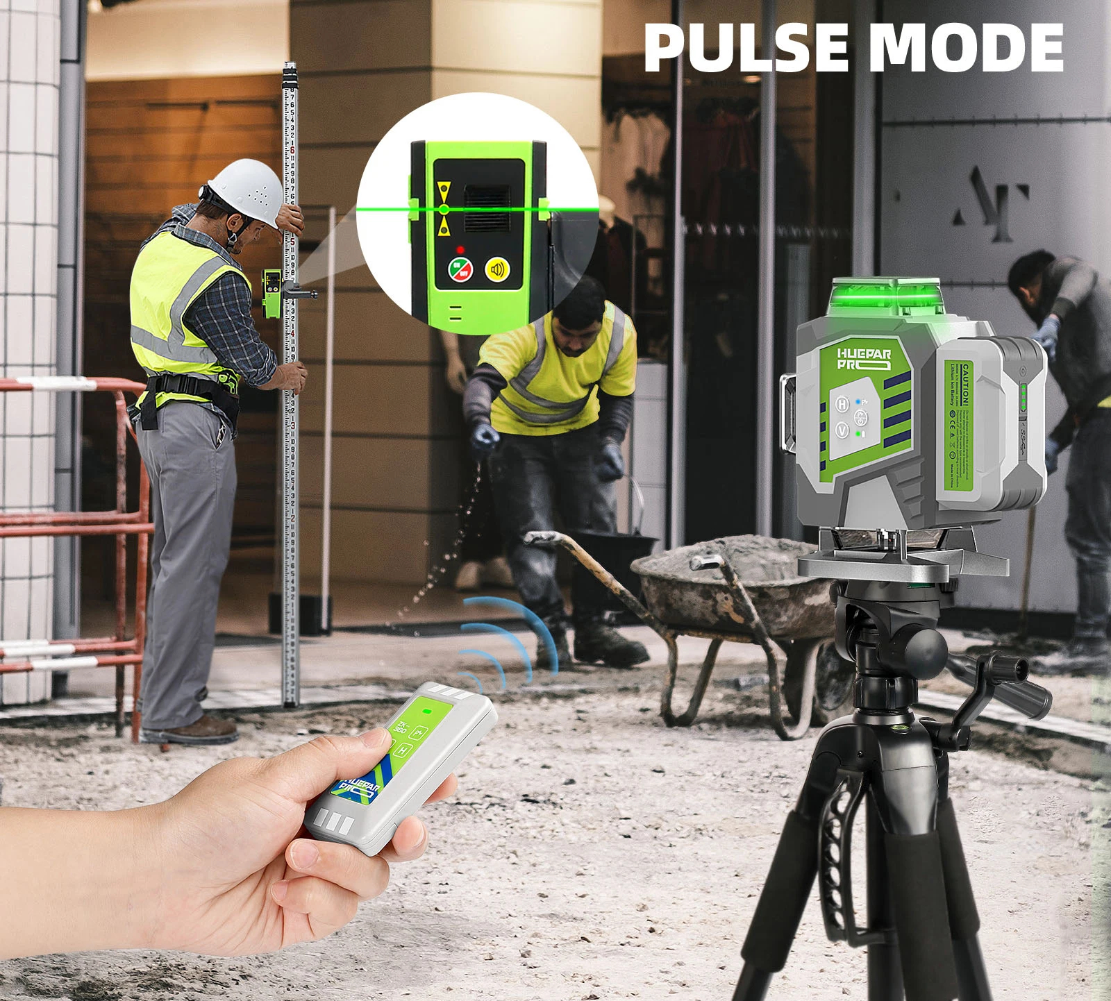 Huepar Pro ZK04CG 4D Cross Line Laser Level + Receiver - Image 3