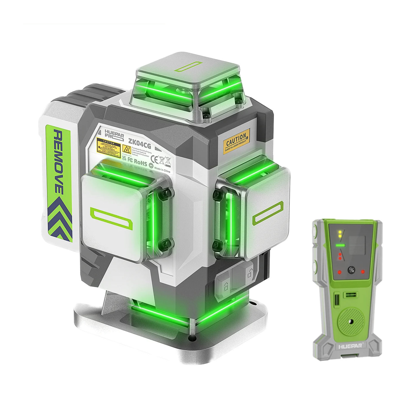 Huepar Pro ZK04CG 4D Cross Line Laser Level + Receiver