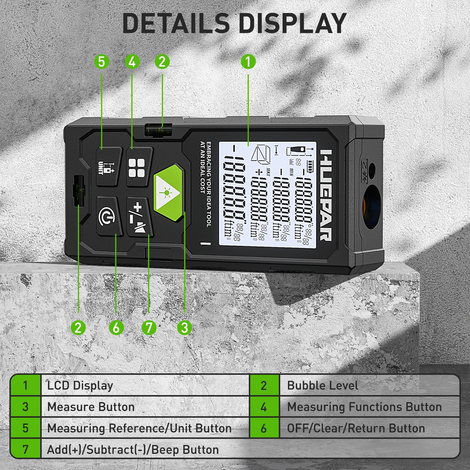 Huepar DM-LM100 Laser Distance measurer - Image 2